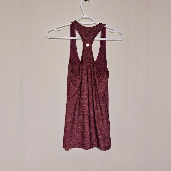 Lululemon Cool Racerback Tank Heathered Bordeaux Size 10 - Picture 4 of 5